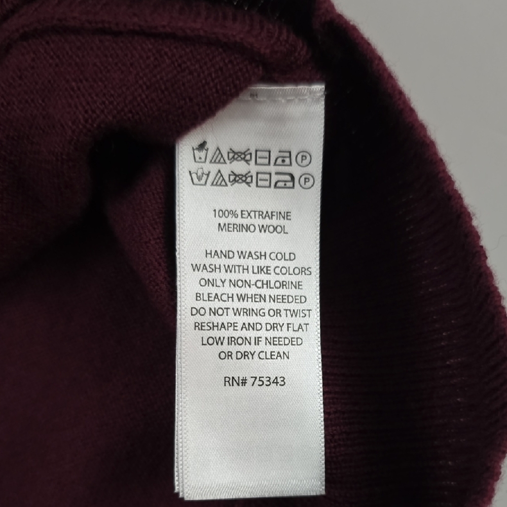 NWT Telluride Women's Burgundy Extra Fine Merino Wool Funnel Neck Sweater Size M - Picture 10 of 16